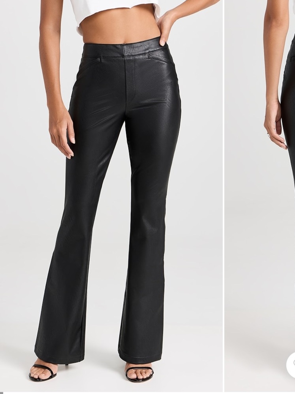SPANX Leather Like Flare Pants Womens Medium